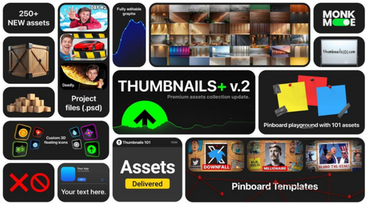 600+ Thumbnails & Assets Pack Bundle
